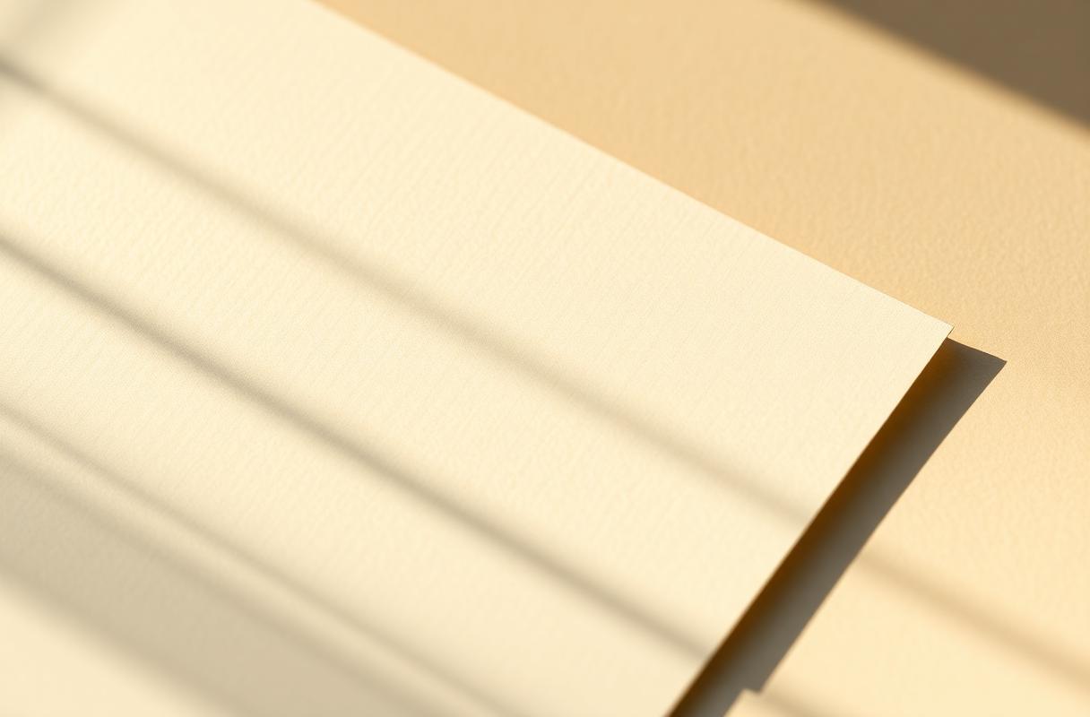 A printed letter on warm cream paper with soft shadow patterns